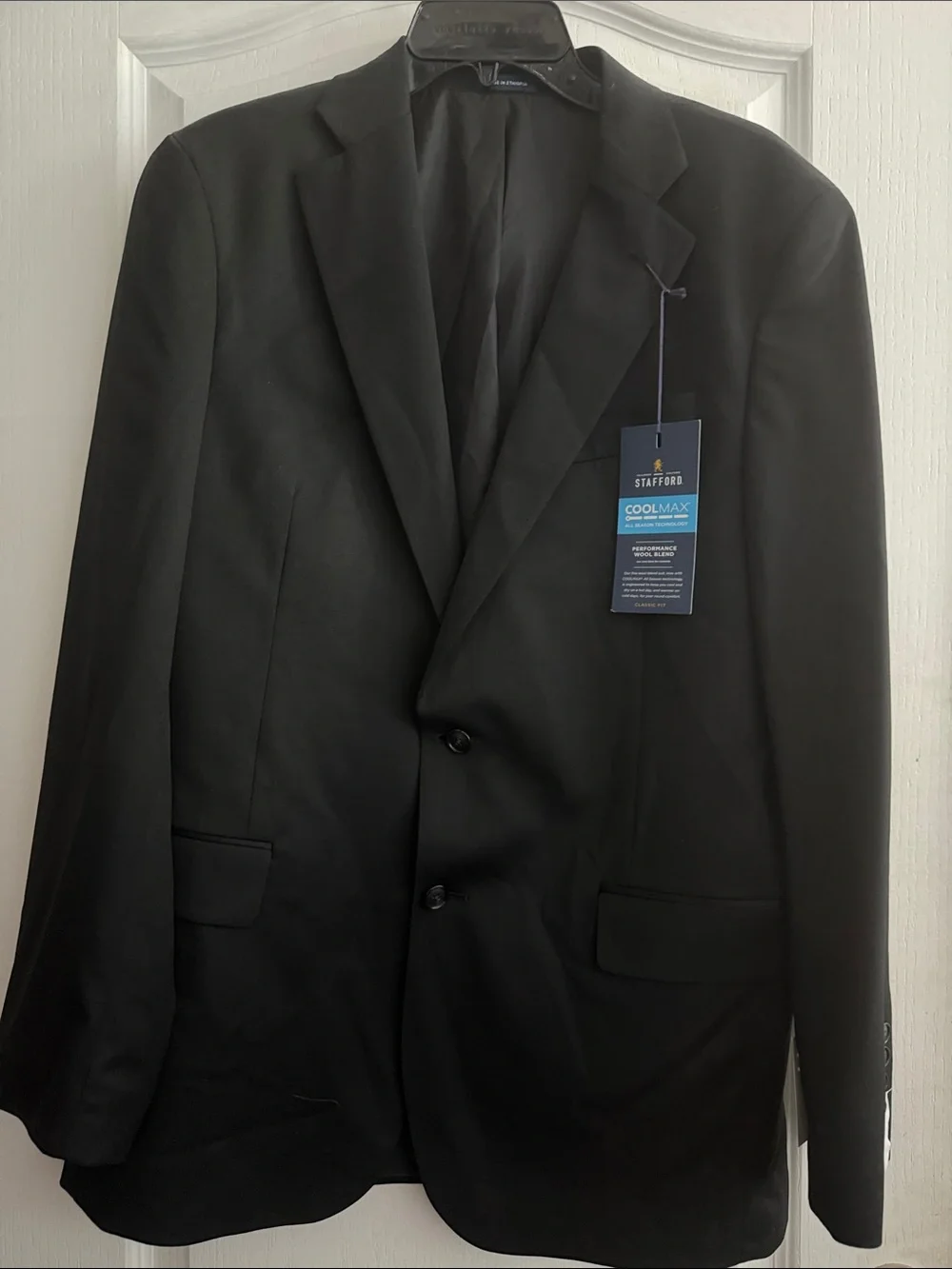 Stafford Coolmax Black Men's Two-Button Blazer40 regular suit jacket business